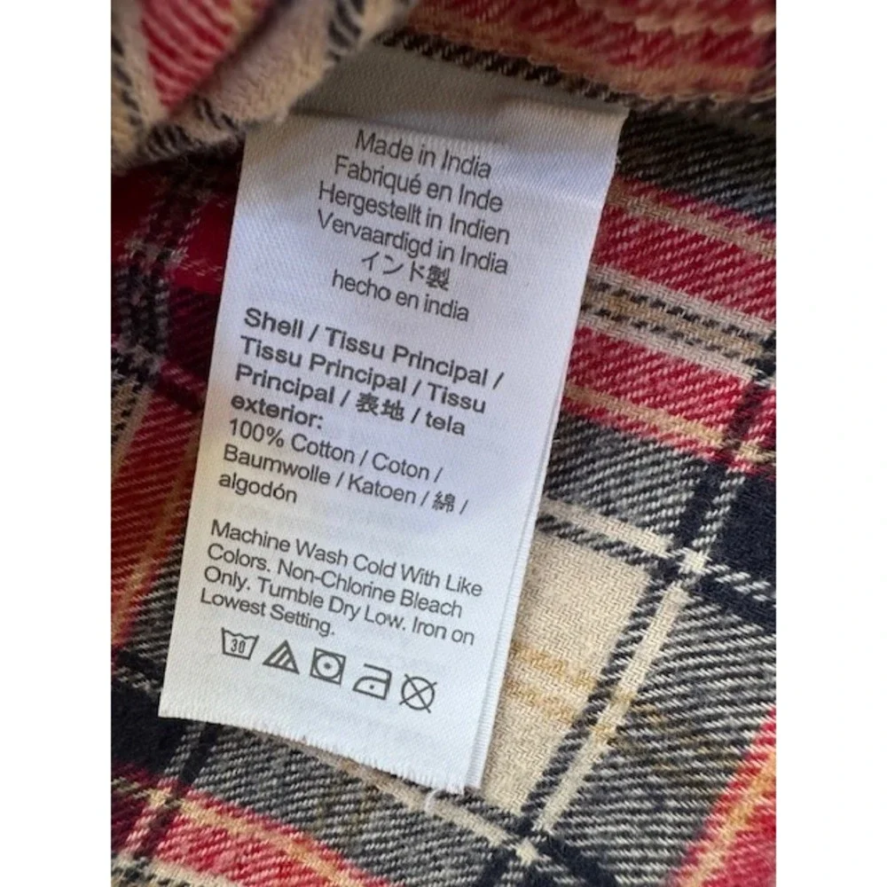 J Crew Shirt Mens MED‎ Red Check Plaid Flannel Casual Button Up Slim Fit Casual